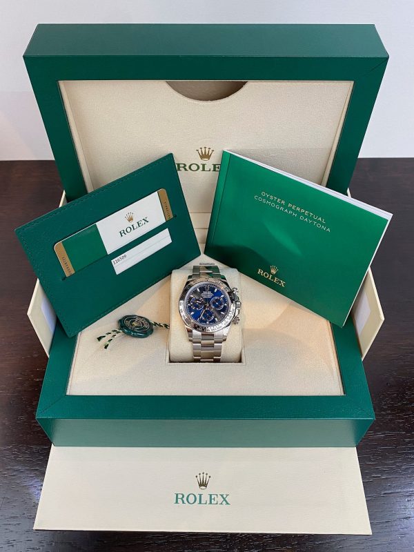 RLX Daytona White Gold De Cadran Blue