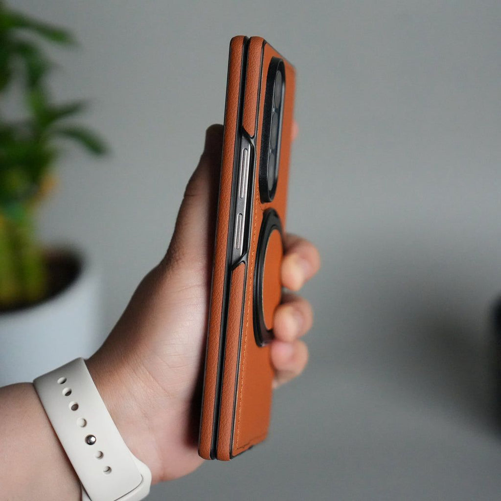 Premium Leather Magnetic Ring Stand