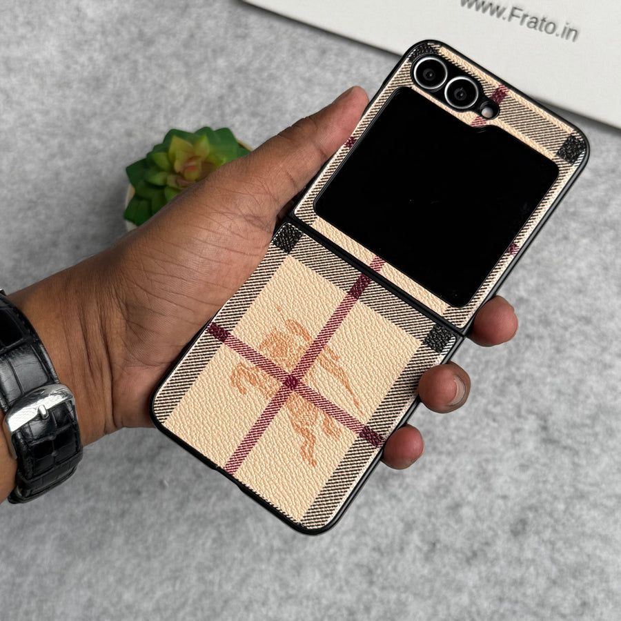 Vintage Checkered Leather Case