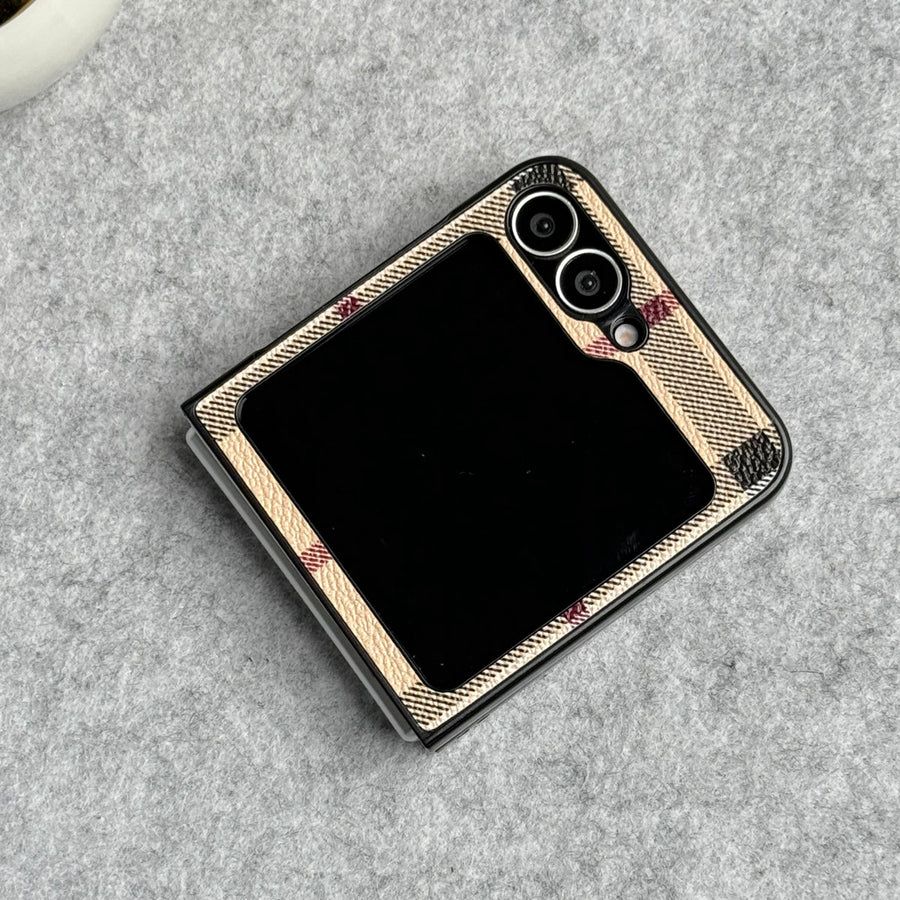 Vintage Checkered Leather Case