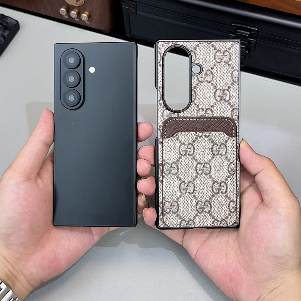 Elegant Fabric Pattern Case for Galaxy Z Fold – Haute Couture Style